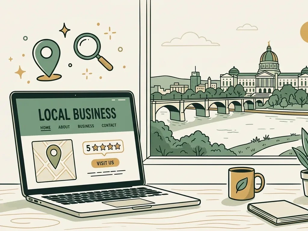Harrisburg SEO and web design dashboard for a local small business website