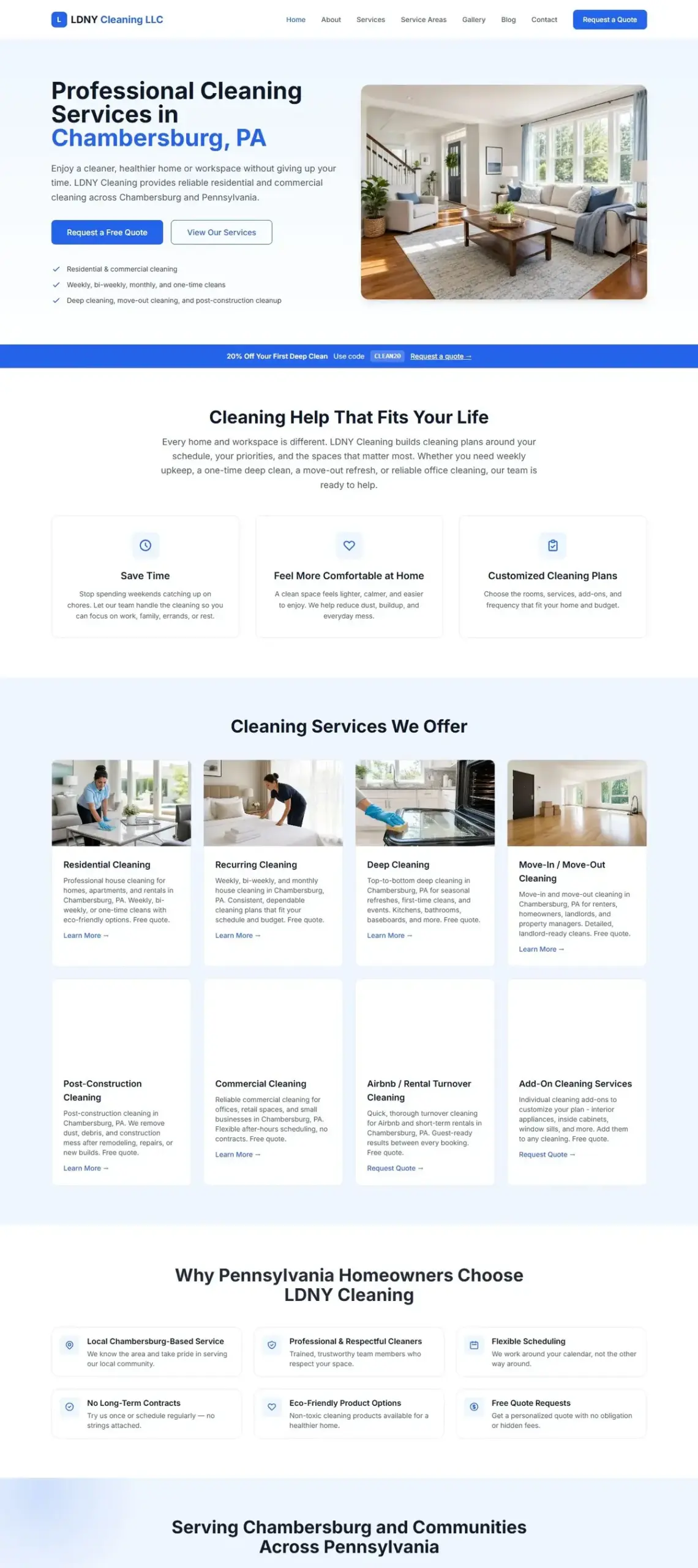 LDNY Cleaning local services website design by Sleek Website Design