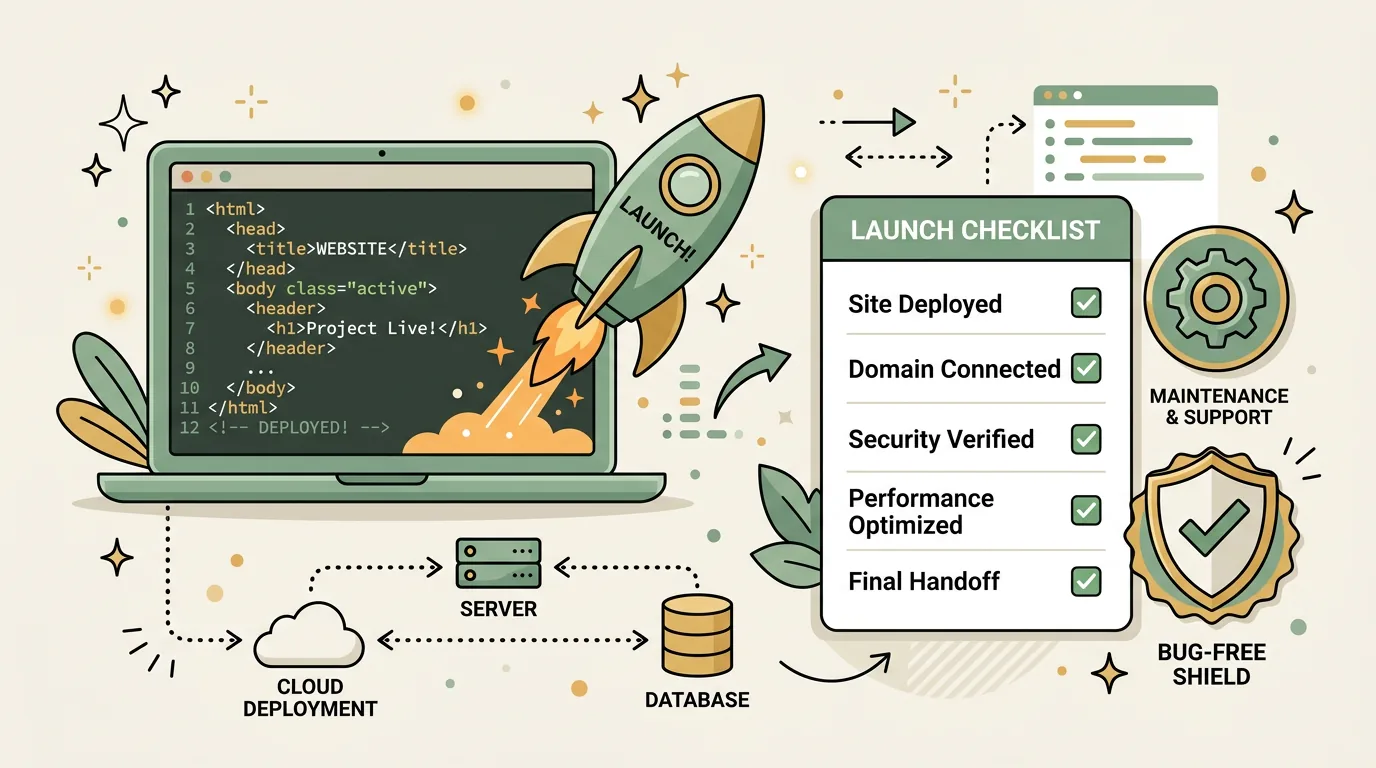 Modern tech stack and development tools used for launch-ready web projects